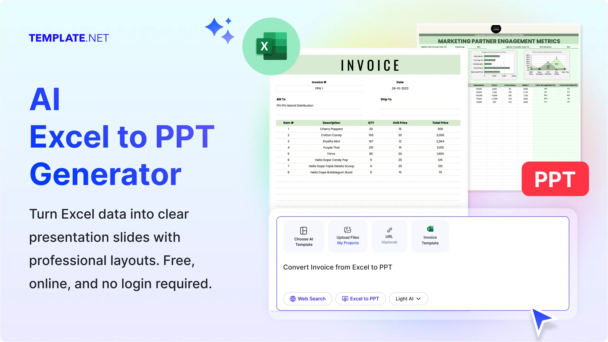 Free AI Excel to PPT Generator | Convert Excel to PowerPoint Online